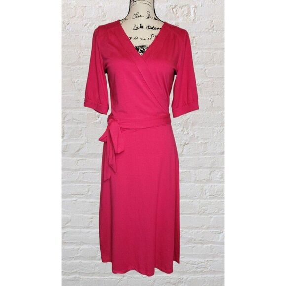 NWT Lilly Pulitzer LG Garett True Wrap Dress Cocktail Jersey Knit Solid Pink - Picture 2 of 8